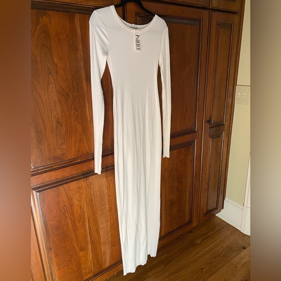 eterne long sleeve dress Long Sleeve Crewneck Maxi Dress | Butter Rib